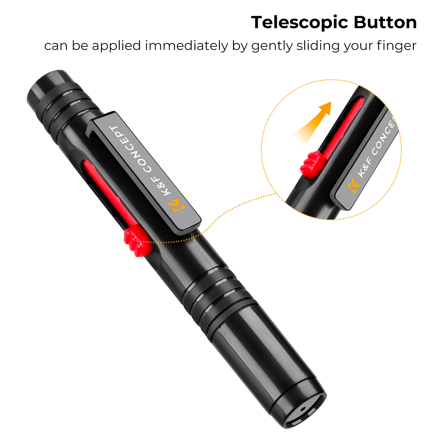 K&F CONCEPT Lenses Cleaning Pen Double-sided Carbon Head Camera Lenses Cleaning Brush for Nikon Canon Leica Sony DSRL SRL Camera