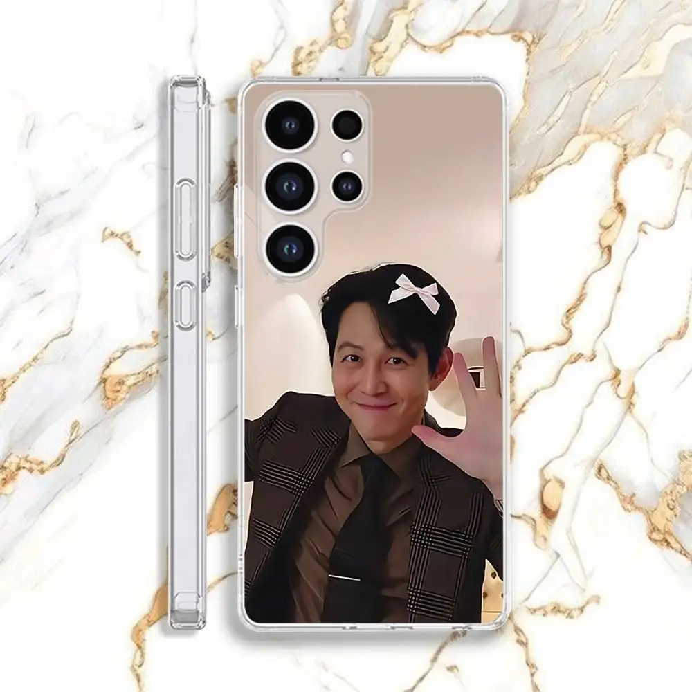 حافظة هاتف L-Lee J-Jung-jae لهاتف سامسونج S30,23,21,22,20، FE lite، S10،9،8،7 PIus Note20 Ultra شفافة