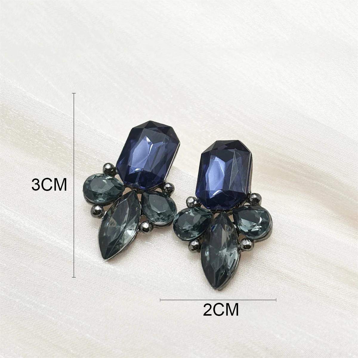 Retro Colorful Crystal Stud Earrings For Women Girl Party Jewelry Rhinestone Flower Drop Earring Accessories