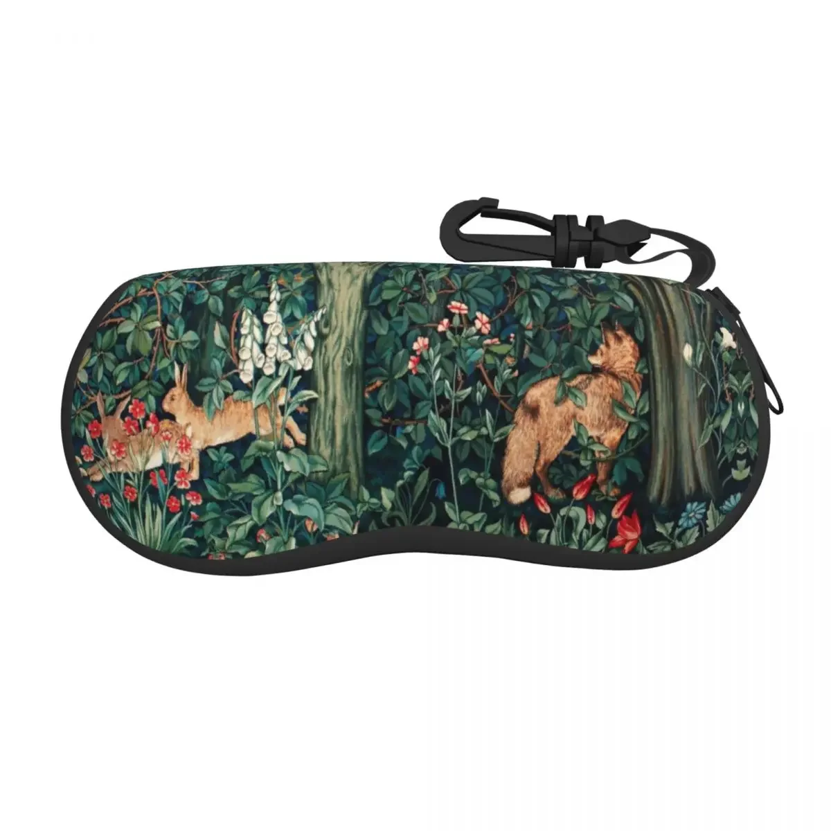 Custom Fox And Hares By William Morris Shell Eyeglasses Case Cute Floral Textile Pattern Glasses Case Sunglasses Box Pouch