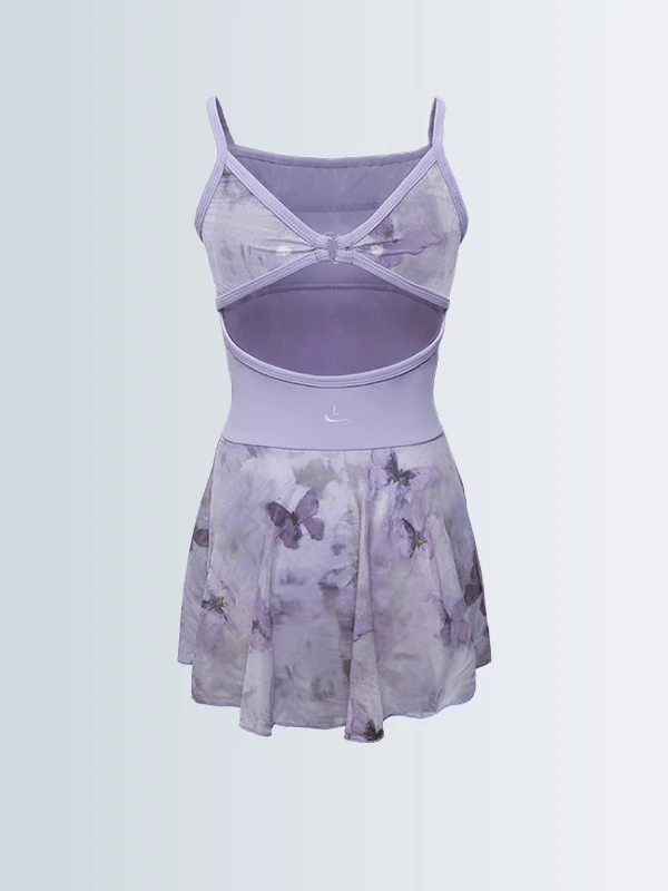 [Nuovo] Abito da balletto Body senza maniche Ragazze Bambini Dancewear Training Canotta Body con gonna in chiffon Costumi da festa