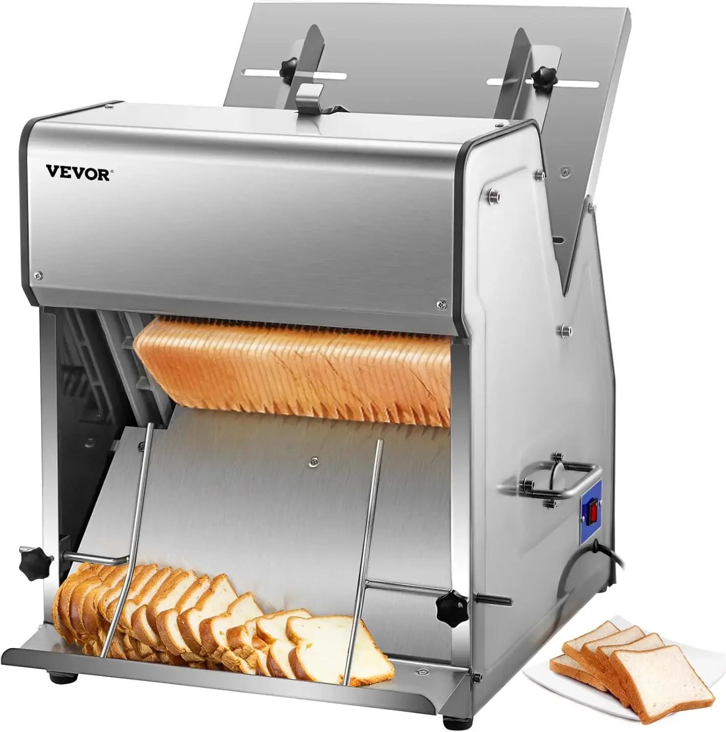 Commercial Toast Bread Slicer, 12mm Thickness Electric Bread Cutting Machine, 31PCS Commercial Bakery Bread Slicer, 110V T