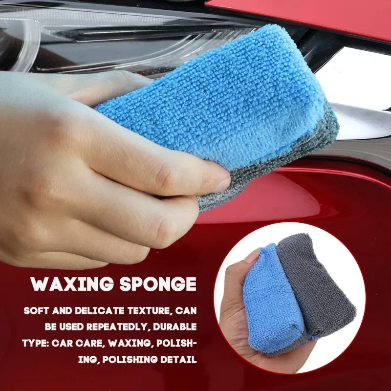 Microfiber Car Wax Polishing Esponja, Aplicador Pad, Esponja De Limpeza, Fibra Superfina, Tecido Wipe, Beleza, 3 Pcs, 1Pc