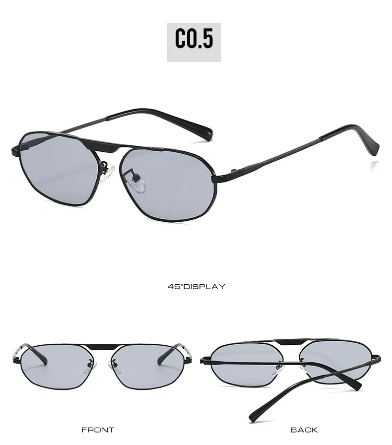 SO&EI Retro Unregelmäßige Polygon Cat Eye Metall Frauen Sonnenbrille Mode Marke Designer Männer Shades UV400 Punk Sonnenbrille – Detail 11