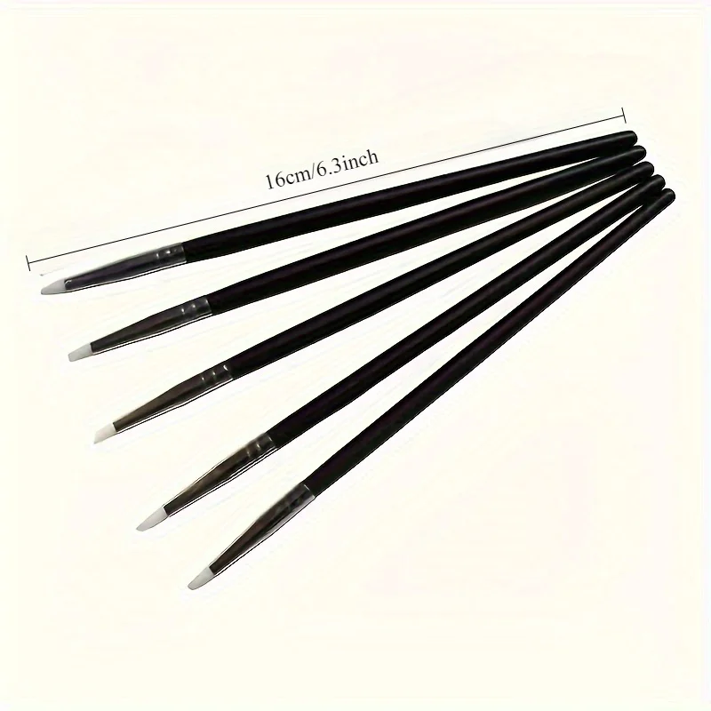 Set of 5 Silicone Rubber Tip Paint Brushes - Durable, Flexible, and Unscented Art Supplies