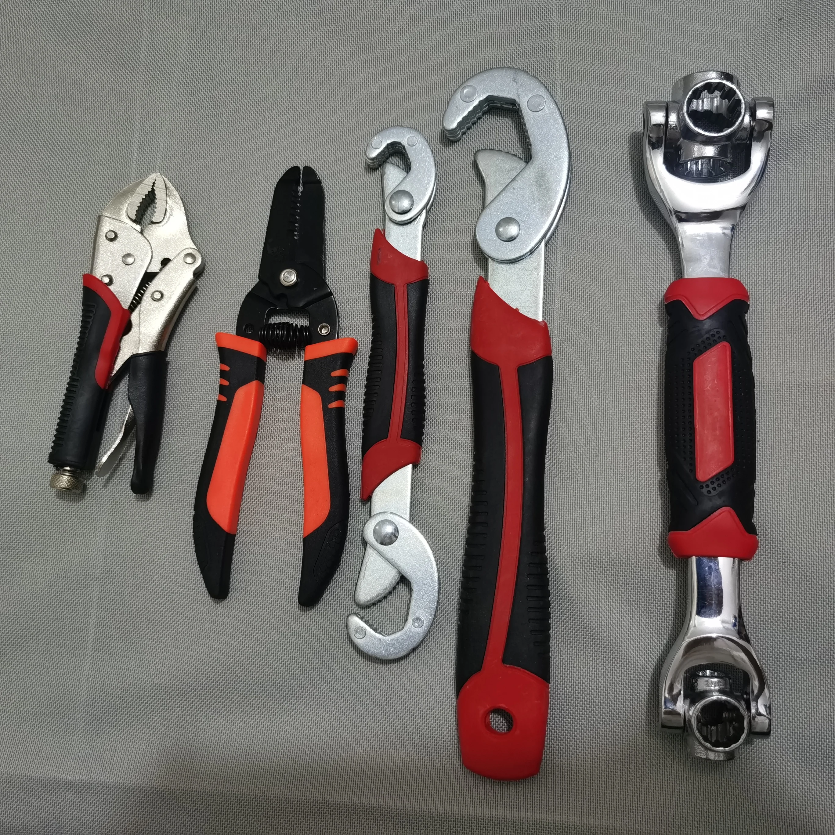 5pcs Repair Tool locking pliers Rotating Wrench Adjustable Wrench Wire Stripper Multi Function Tool Kit for Home Auto Repair