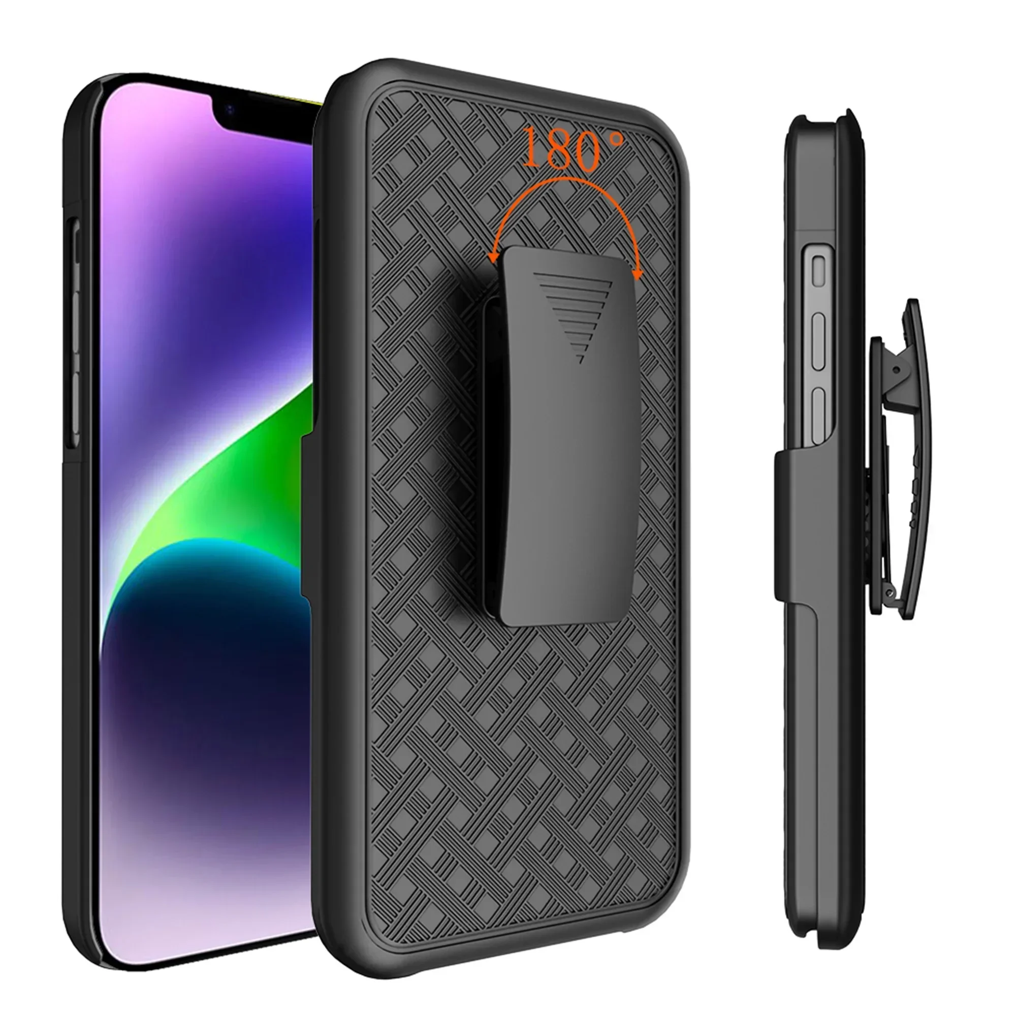 2In1 Hard Shell Holster Combo Case Waist Belt Clip Phone Cover for IPhone 17 Air 16 Pro Max 15 Plus 14 13 12 Mini 11 Pro