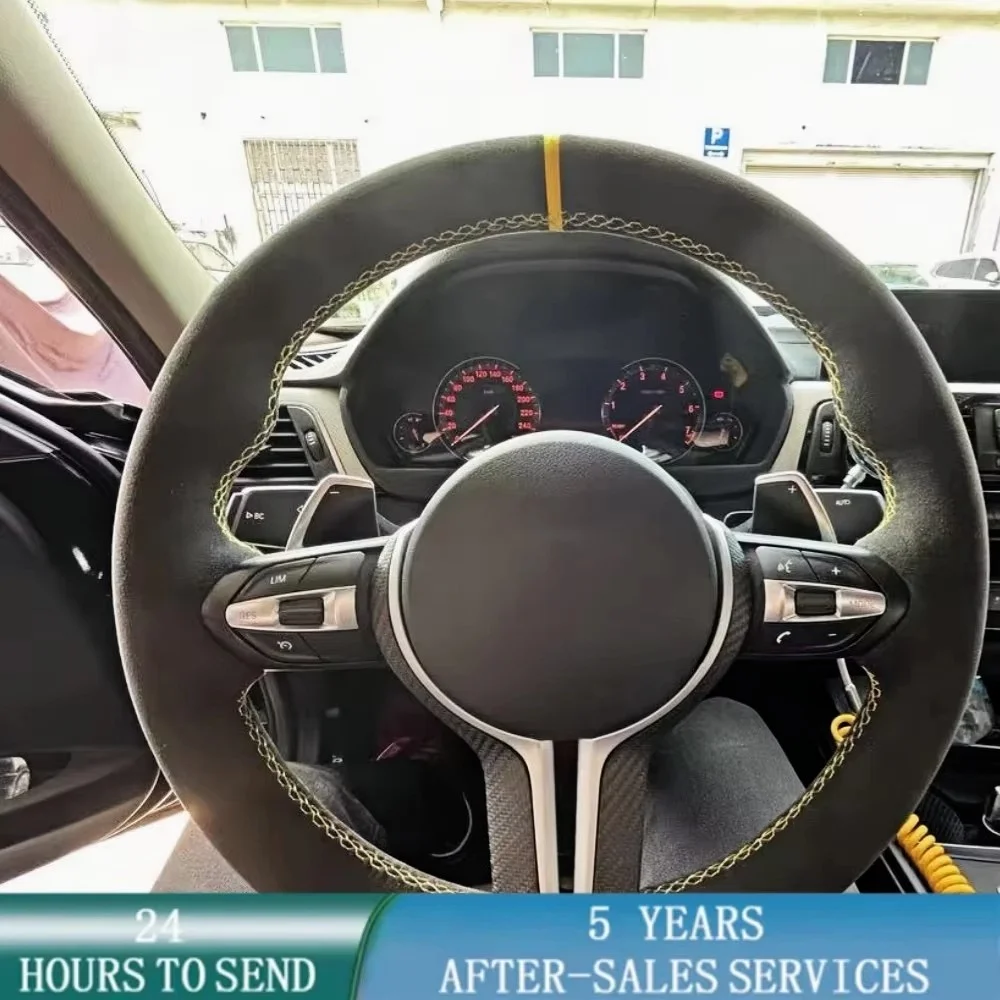 Hand Sewing Breathable Soft Suede Leather F10 F15 F16 F20 F21 F25 F30 F32gt F80 Steering Wheel Cover For BMW M Sport F06