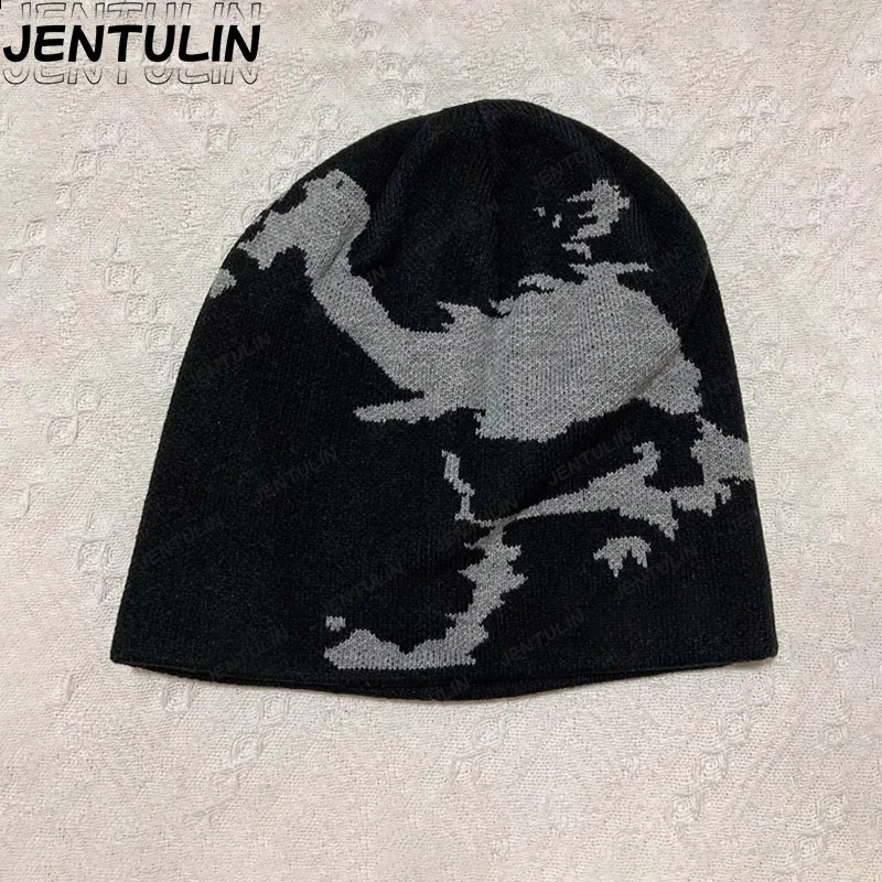 2000s Vintage Caps Warm Hip Hop Jacquard Knit Hats Outdoor Womens Ski Couples Fashion Beanies Collaboration Edition Accessories
