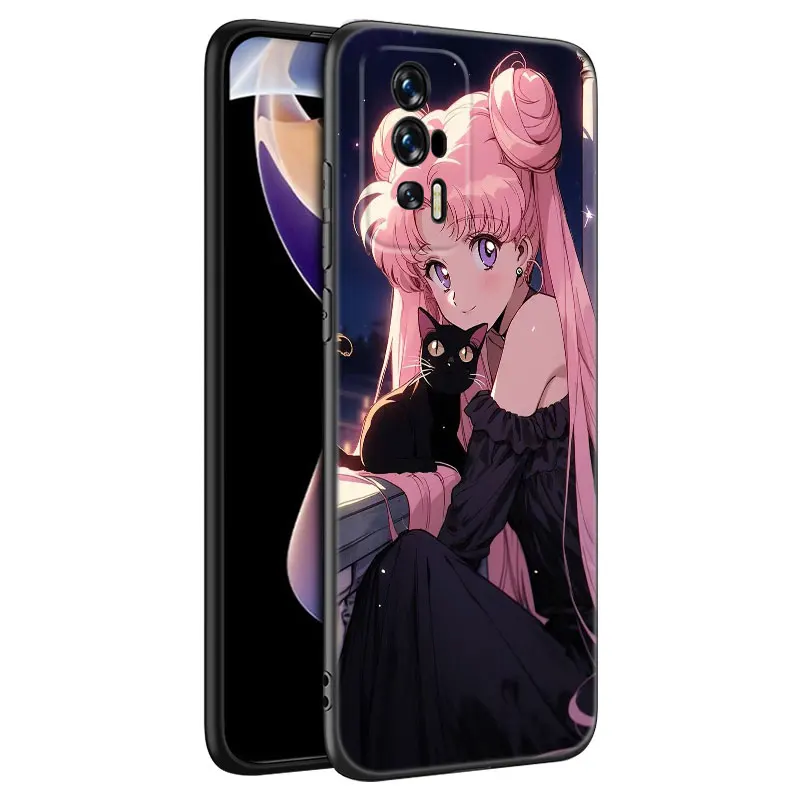Sailor Moom Girl Black Case For Xiaomi Redmi 11 Prime 11A 12C 13C A1 A2 Plus A3 12 4G 10 13R 5G 9A 10A 9C 10C 9i 12R Note 9T image 2