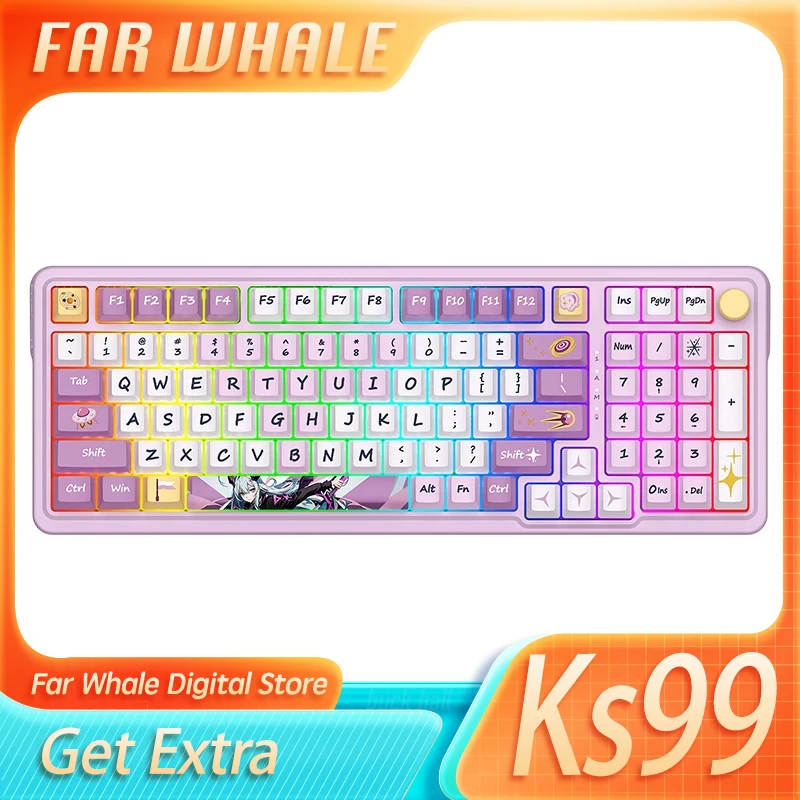 

Red Dragon Ks99 Mechanical Keyboard 3mode Wireless Custom Hot Swap Rgb Keyboard Gasket Light 98 Keys Gamer Keyboards Gift