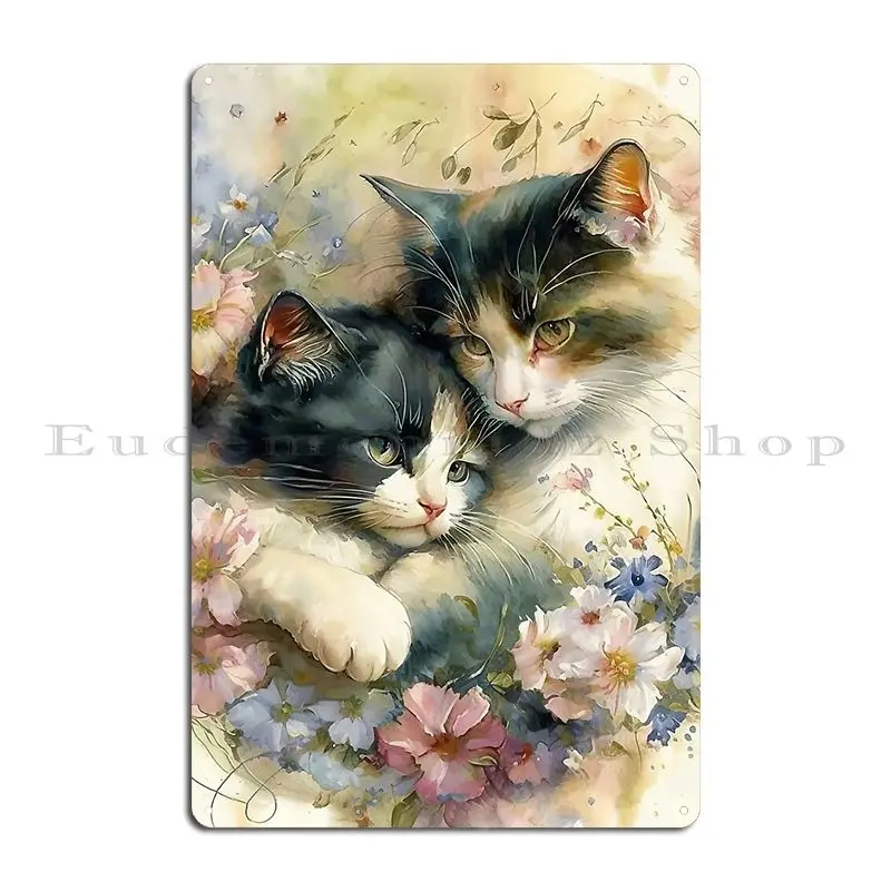 Frolicking Feline Dream Metal Plaque Poster Designer Painting Kitchen Bar Cinema Tin Sign Poster