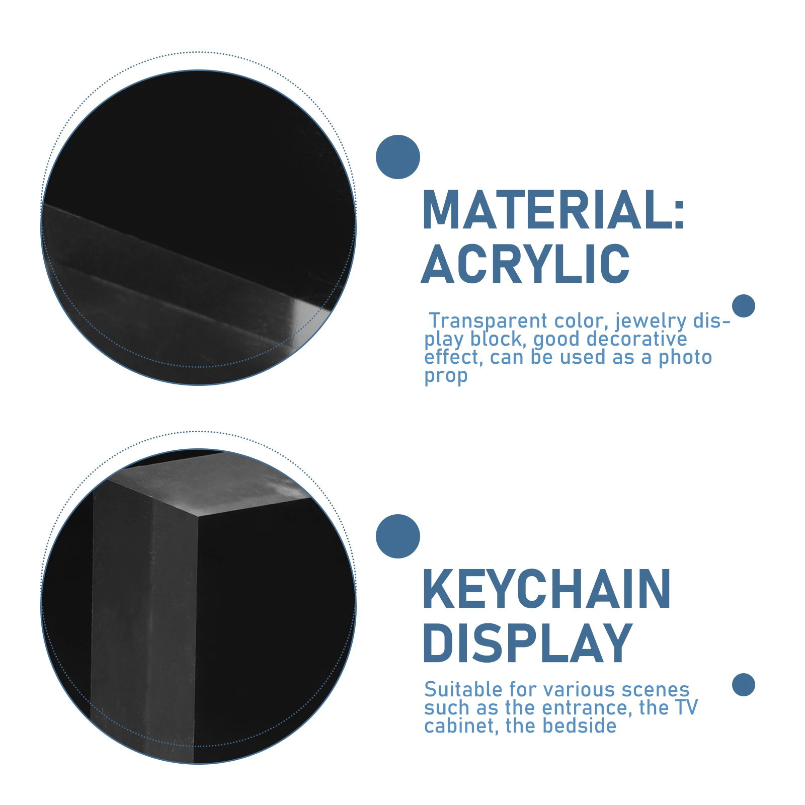 4 Pcs Acrylic Jewelry Display St Blocks 4x4x1 5x5x1 6x6x1 5CM 8x8x1 5CM Transparent Lightweight Accessories