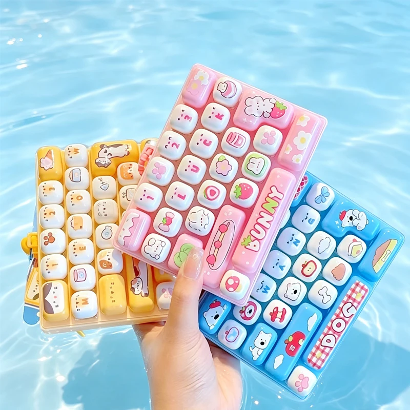 26Grid Keycap Clicker/ Anti Stress Fidget** Keyboard Keychain Decompression Button Cartoon Hand Relax Party Favor Gift 26구 키캡 키링