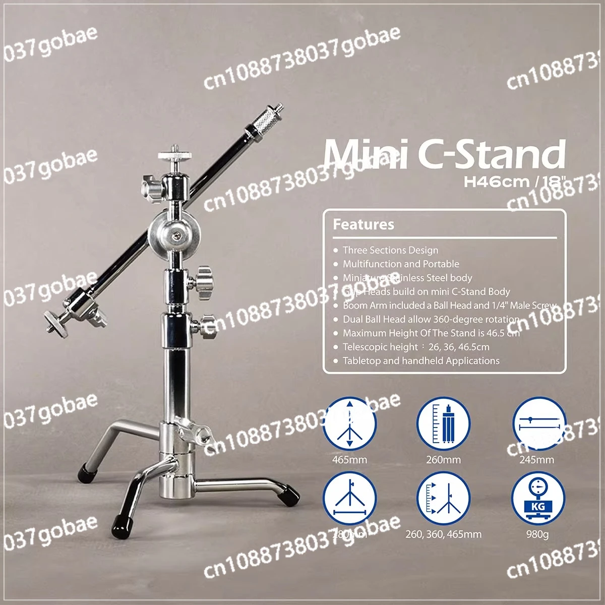 Mini C-shaped light stand Micro-miniature magic leg desktop multi-functional tripod live broadcast