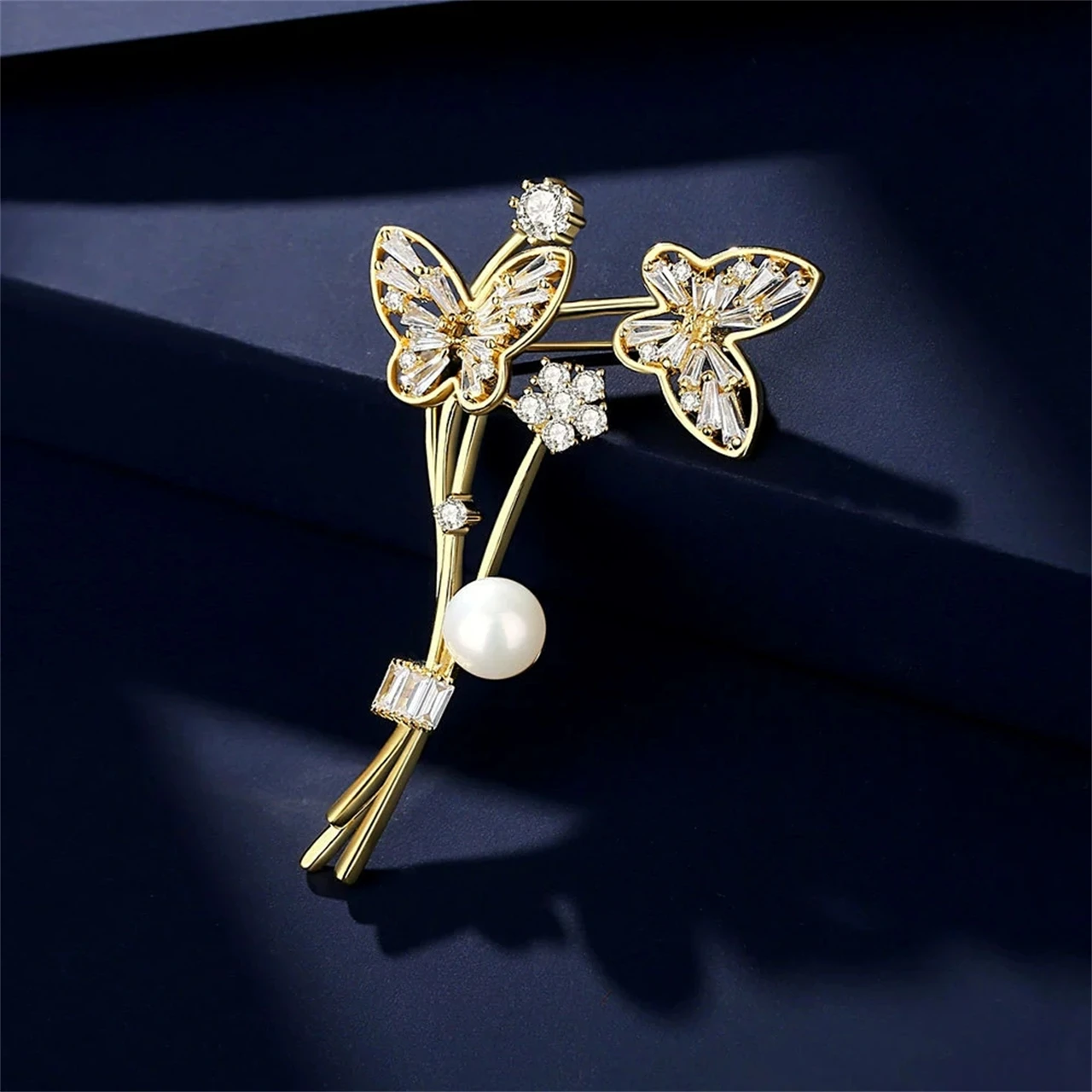 S925 فضة اللؤلؤ فراشة بروش للمرأة الصدار بدلة فاخرة Pinornament هدية غرامة سحر مجوهرات أنيقة بالجملة #3