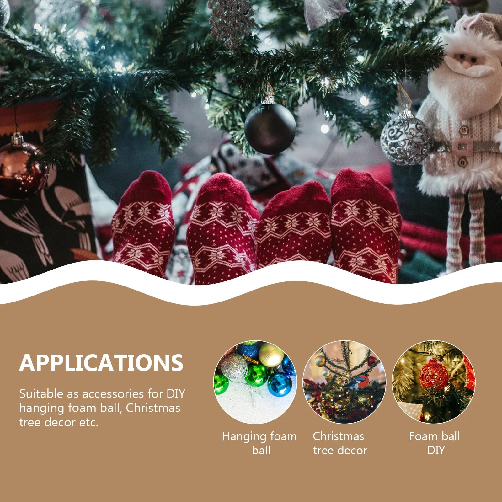 

Exquisite Christmas Ball Caps 100pcs Set Festive Hanging Pendants DIY Ornament Holders Unique Holiday Decoration Crafts