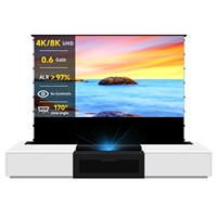 Wholesale Furniture Smart Laser TV Cabinet + UST ALR Floor Rising Projection Screen Smart Home Theater For Awol 3500 Projector
