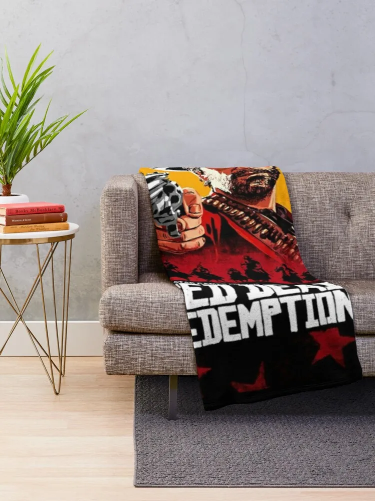 Red Dead Redemption II Rockstar Games Throw Blanket Flannel Fabric Comforter Blankets