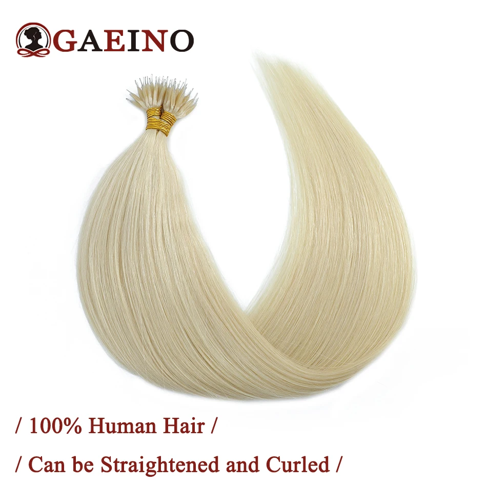 Straight Nano Hair Extensions Human Hair Remy Microring Hair Extensions Human Hair Platinum Nano Rings Hair Extension 1G/Pc