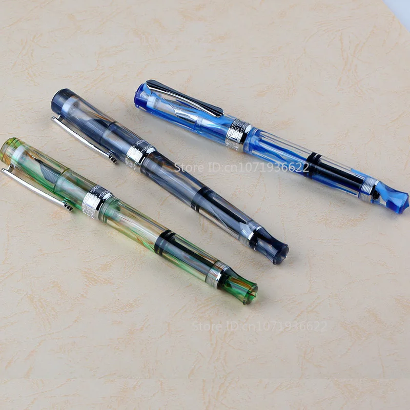 Limited PENBBS 470 Vacuum Filling Fountain Pen Blade/Round Nib Pen Large Capacity Transparent Acrylic Business Writing Gift Pen