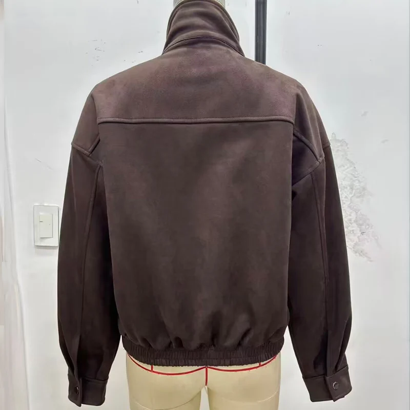 Veste de pilote pour femmes, nouvelle mode automne-hiver 2021, veste ample effet daim pour femmes, manteau Chic décontracté pour dames