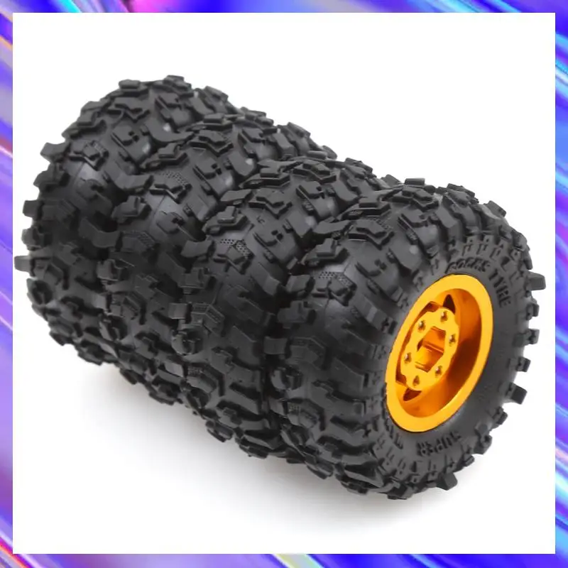 

M09K For 1/18 TRX4M SCX24 RC Crawler Car Upgrade Parts- 4Pcs 63Mm 1.0" Metal Beadlock Wheel Tire Set