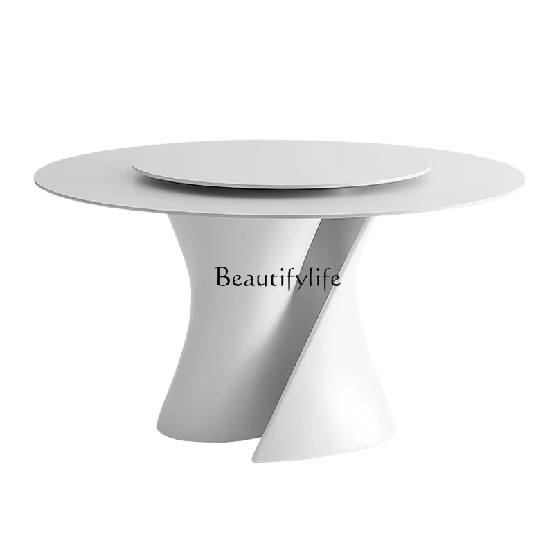 

Small Unique Dining Table Kitchen Luxury Turntable Luxury Stone Round Tables Marble Modern White Mesas De Jantar Furniture