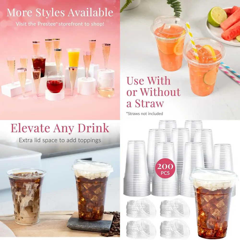 

Прозрачные одноразовые пластиковые стаканчики на 16 унций — оптовая упаковка для свадеб, вечеринок и напитков