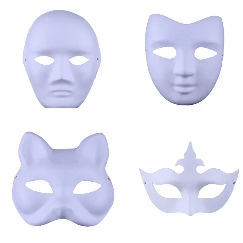 10pcs Unleash Your Creativity with 10pcs DIY Unpainted White Paper Party Masks for Easter Wedding Festival