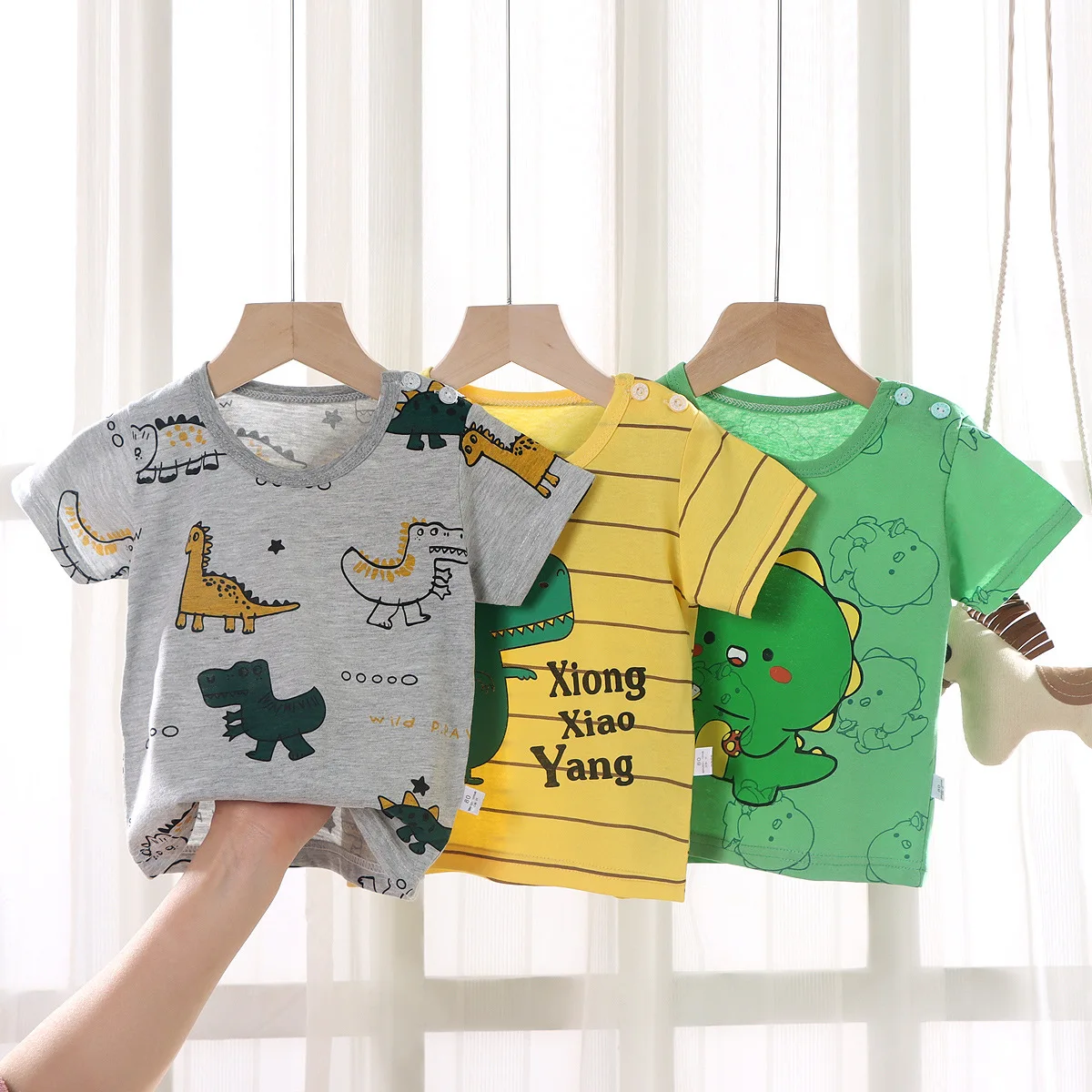 Roupas infantis camiseta crianças roupas meninos meninas verão dos desenhos animados topos de manga curta roupas de algodão respirável roupas de bebê