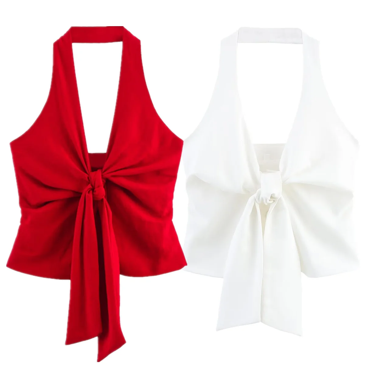 

Maxdutti French Fashion Ladies Elegant Sexy Halter Neck Top Shirt Women's Minimalist Solid Color Backless Suspender Blouse women