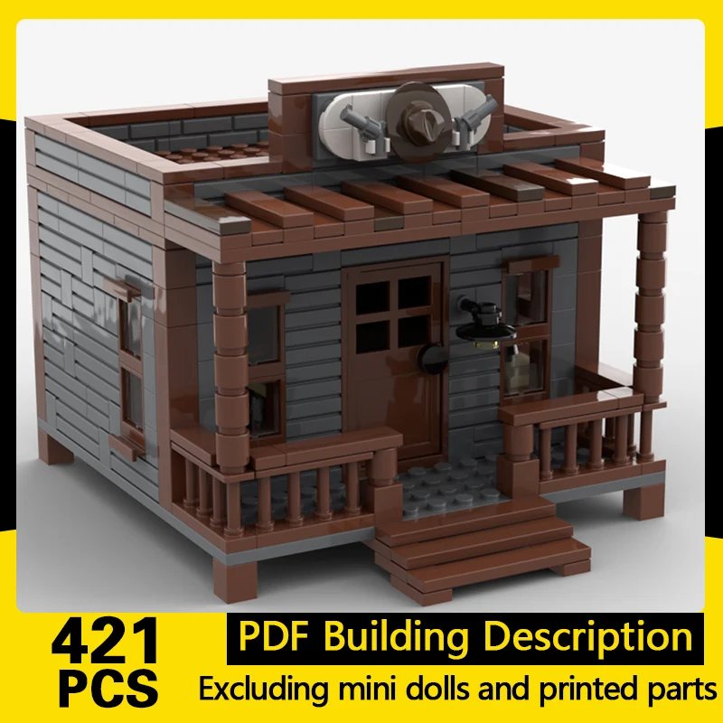 

City Street View Model MOC Building Bricks Small Western Hat Store Modular Technology Gifts Holiday Assemble Children Toys Suit