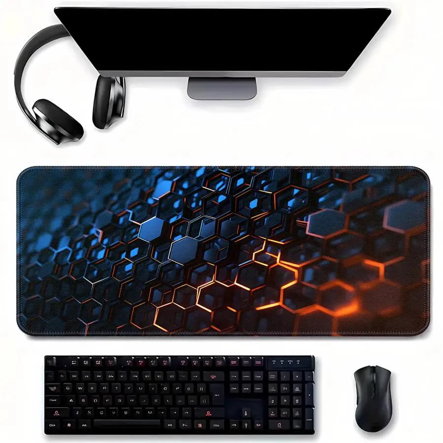 

Mouse Pad office Pad Game Console Pad Desk accessories Keyboard Mouse Pad Computer Laptop Pad Anti slip Neon Honeycomb Tech