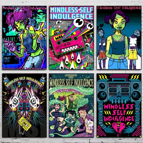 M-Mindless S-Self I-Indulgence Punk Electronica Metal Band MSI Poster Waterproof Wall Art Sticker Room Decor High Quality Print