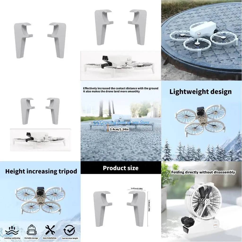 

H9EB Heightened Rear Landing Skids Legs for Smooth Landings on Uneven Terrain For Flip Landing Gear 2PCS