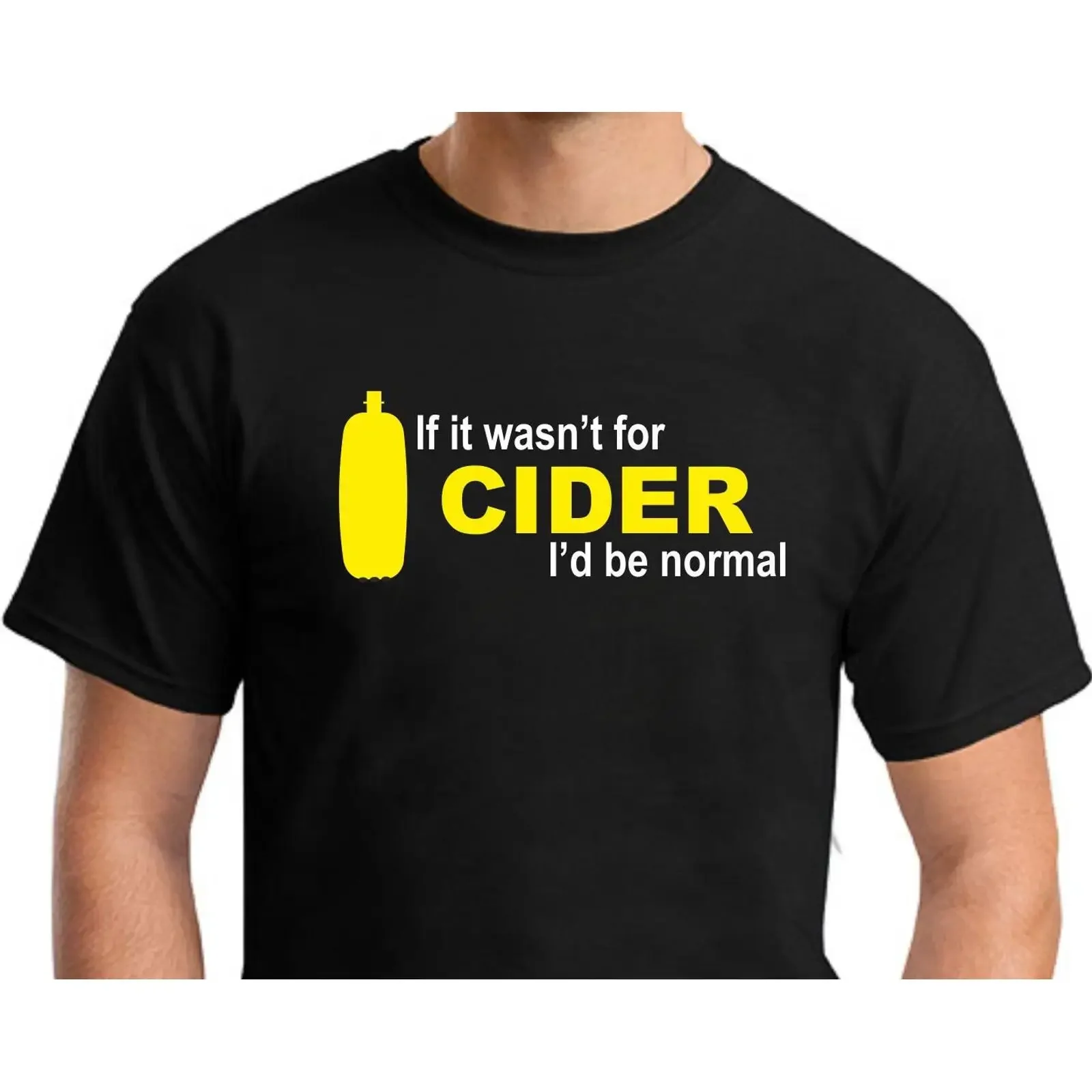 If It Wasn't for Cider I'd Be Normal T Shirt Men's Small 2XLarge vintage Washed Soft Stylish Top For Everyday Wear Slightly