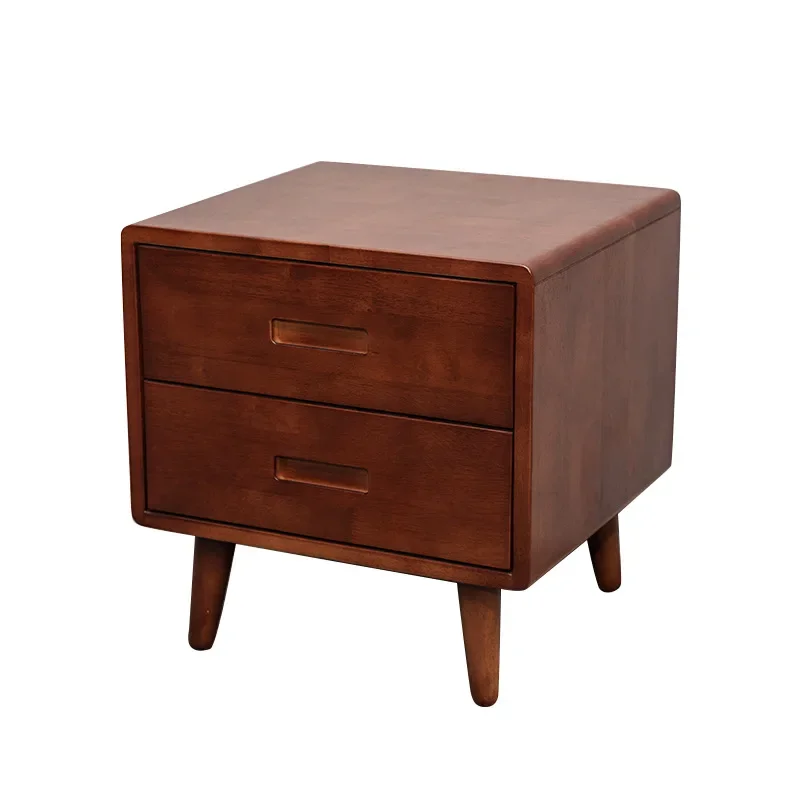 All solid wood bedside table rubber wood narrow bedside table retro style small household bedroom modern simple bedside table