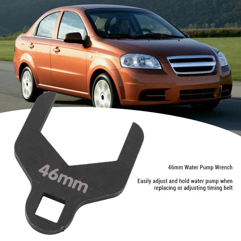 46mm Water Pump Wrench Anti-Corrosion Ultra Thin Flat Body Water Pump Removal Tool 1/2 Inch Drive Timing Belt Tension Spanner