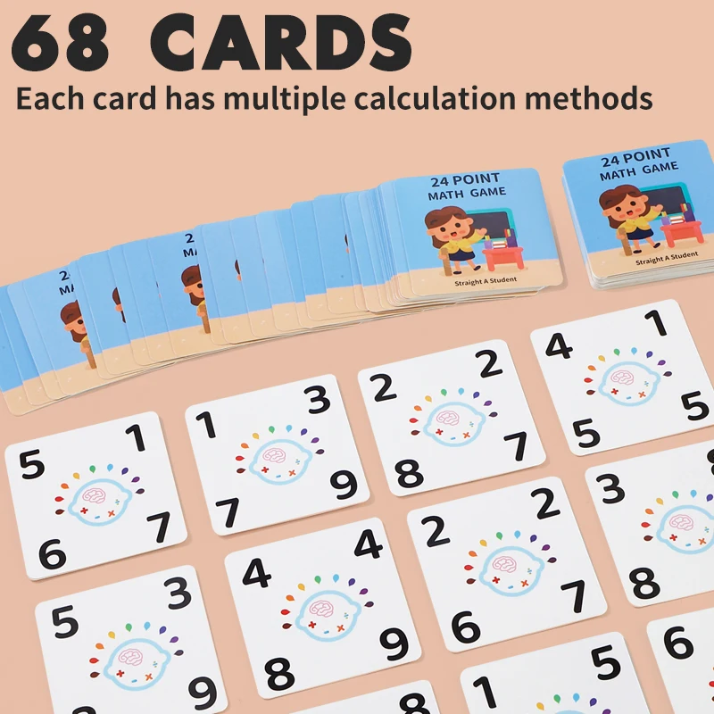 24-Point Game Cube,Cube color random,Fun Wooden Toy,Math Operations,+-×÷ Battle Board Game,Christmas/Halloween giif
