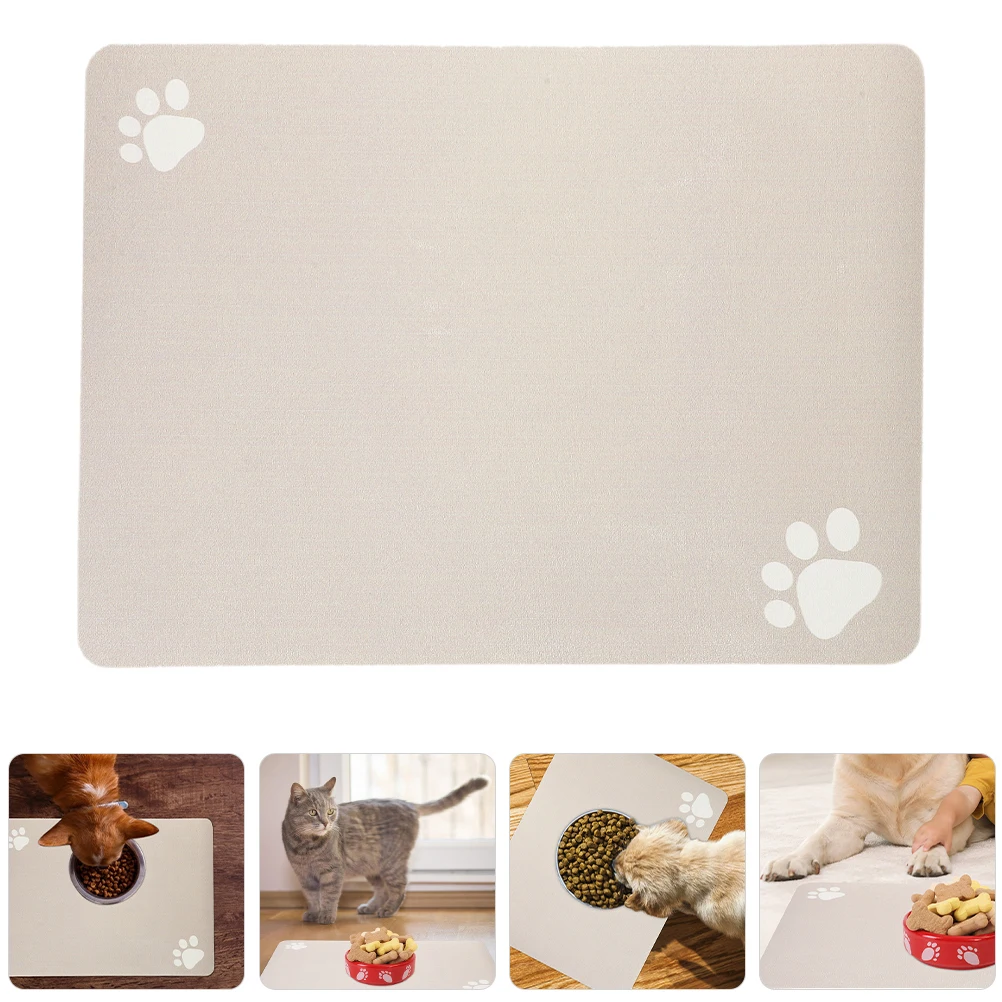 

Dog Water Bowl Pet Feeding No Stains Quick Dry Reusable Absorbent Diatomite Floor Mat Thick Cat Dog Food Mat Clean Dry
