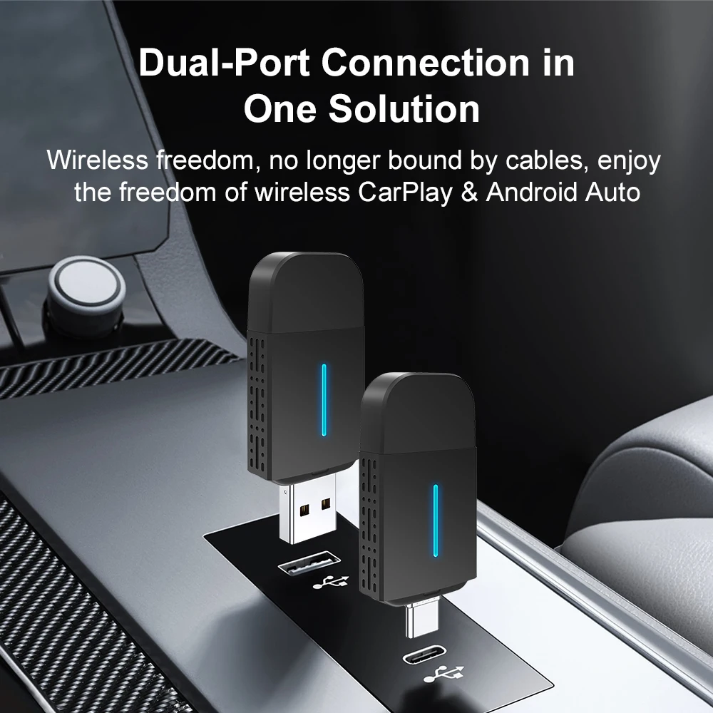 2025 2in1 有線からワイヤレス CarPlay Android 自動アダプター OEM カーステレオ USB Type-C プラグアンドプレイ Apple Carplay Wifi BT 用