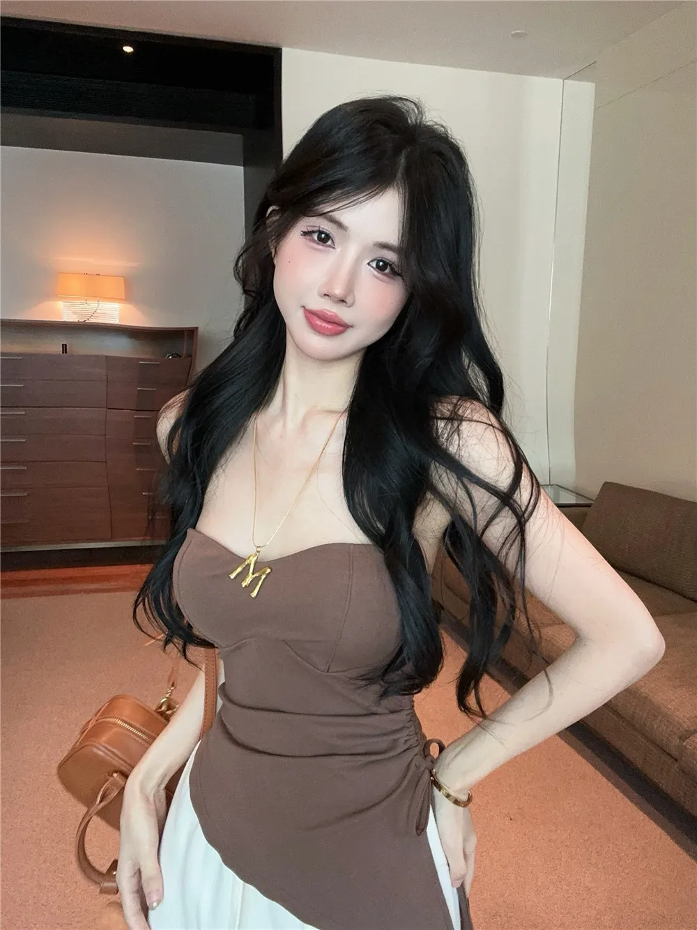 

Korean Sle Slimming Side Pleated Wrap Base Layer Tube Top Trendy Autumn Winter New Arrival Women's Faion Innerwear