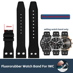 High Quality 20mm 21mm 22mm Fluororubber FKM Rubber Watchband For IWC Strap Rolex Submariner Seiko Watch Band With Rivet