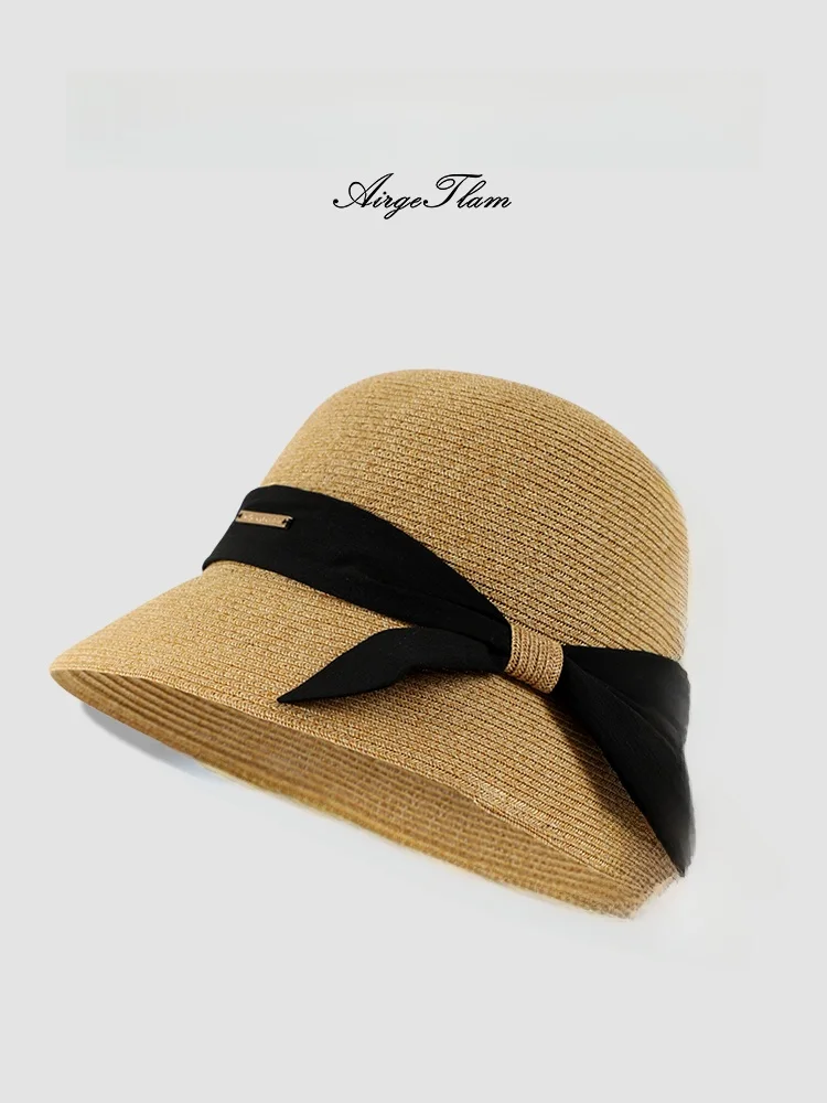 chapeau-de-peche-pour-femme-airgetlam2026-nouveau-style-chapeau-de-soleil-hepburn-chapeau-de-paille-d'ete-fait-main-pliable-respirant