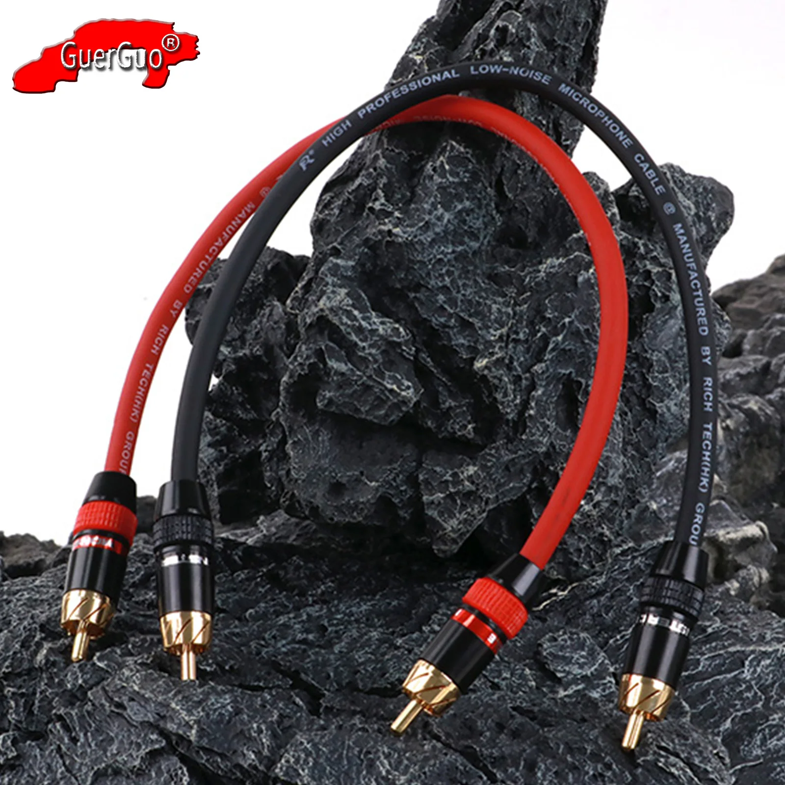 RCA Cable,RCA Male to Male Stereo Audio Extension Shielded Cord Compatible with Speaker Amplifier Receiver Home Theater 1Pair