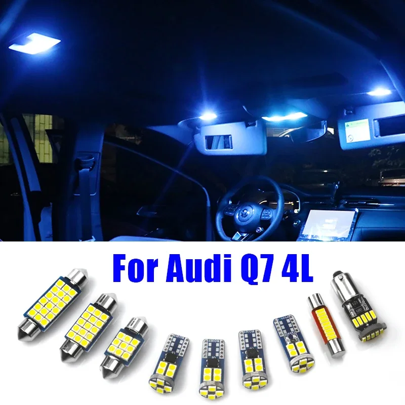 

Для Audi Q7 4L 2006-2014 18 шт. Комплект 12 В Автомобильные светодиодные лампы Внутренняя купольная лампа Перчаточный ящик Свет багажника Аксессуары