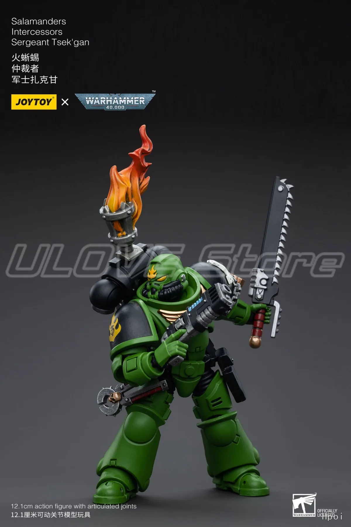 متوفر في المخزون الأصلي JOYTOY Warhammer 40K SalamandersIntercessorsSergeant Tsek'gan 1/18 عمل نموذج لجسم دمى هدايا #6