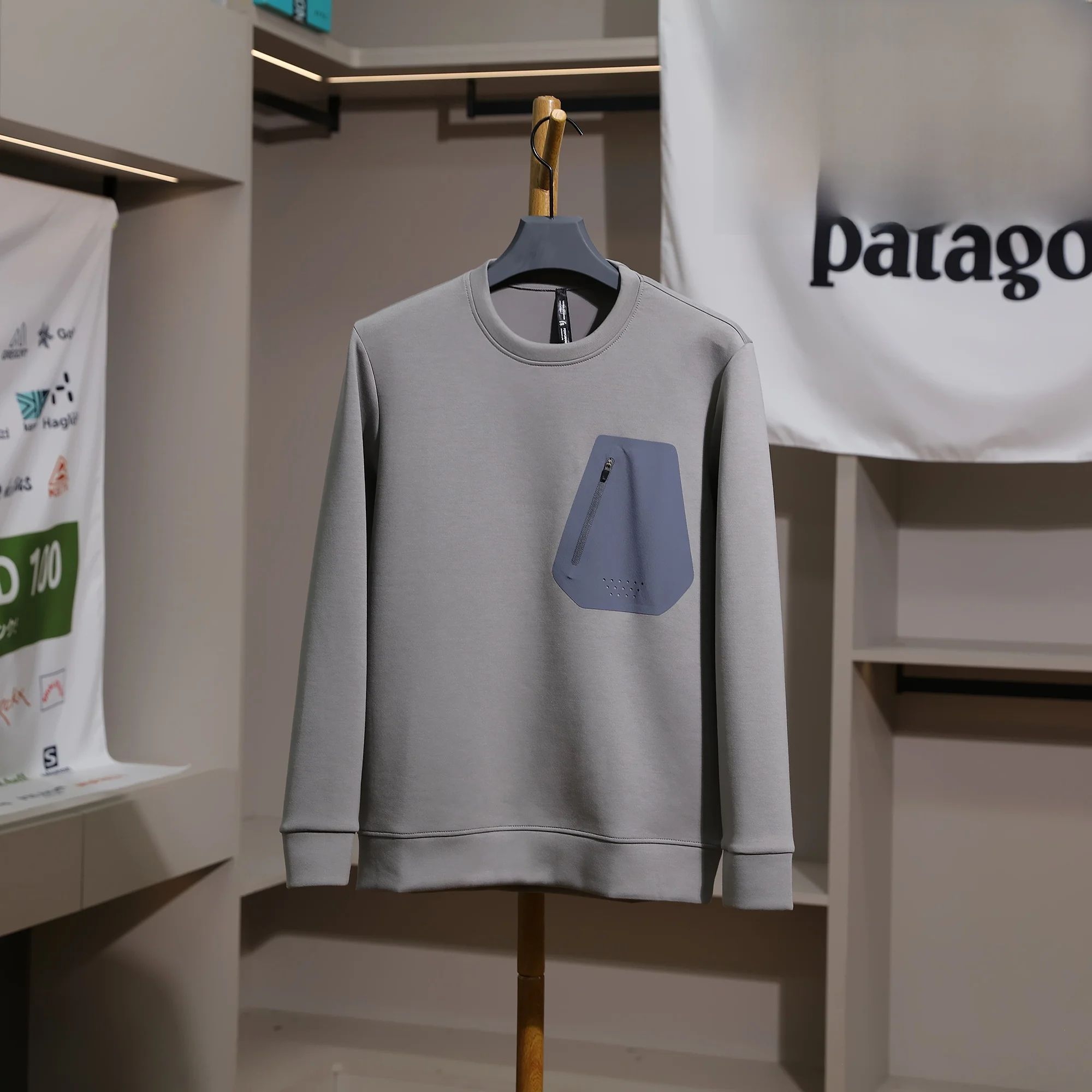 Outdoor King! High-Definition Men's Long-Sleeve Casual Hoodie round Neck Sweatshirt Air Layer Press-Gusset Autumn Winter Fashion