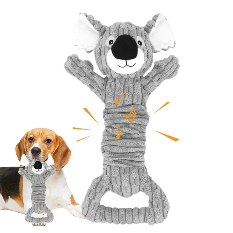 

Squeaky Dog Toys Plush Tug of War Toy for Dogs Koala Shape Puppy Chewing Tools Cartoon Tug of War Playing Supplies for Pets